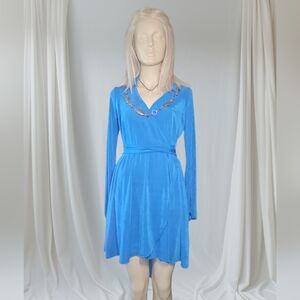 Elegant Blue Wrap Dress